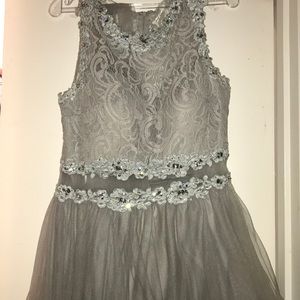 Grey Dress With Lace Details